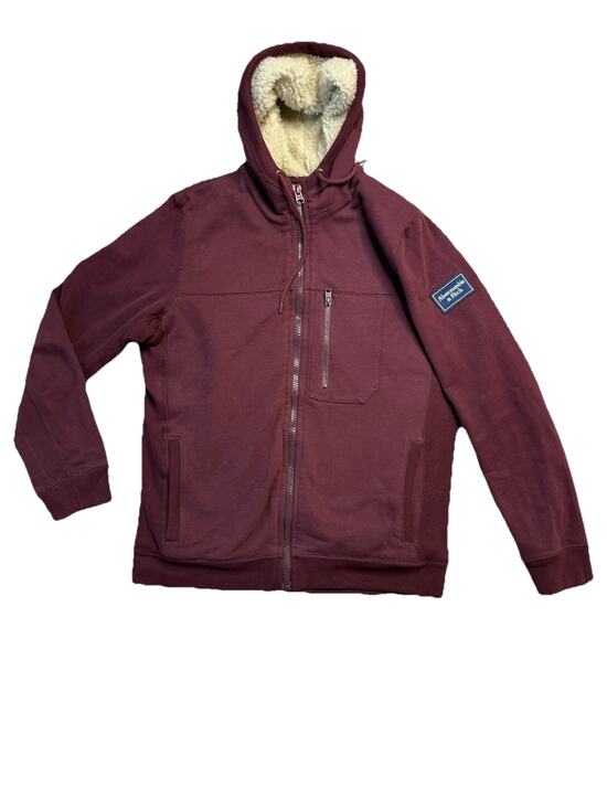 Abercrombie & Fitch Other - ABERCROMBIE & FITCH SHERPA LINED FULL ZIP HOODIE SWEATSHIRTS BURGUNDY MENS SZ M